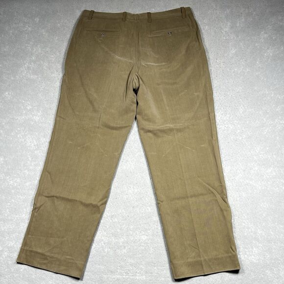 Tommy Bahama Pants Mens Size 36 Beige Silk Dress Pants Slacks Pleated Pockets me - Picture 7 of 12